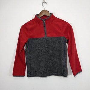 NWT Oshkosh b'gosh SZ 10 Red/Grey Long Sleeve Sweatshirt 1/4 Zip Boys